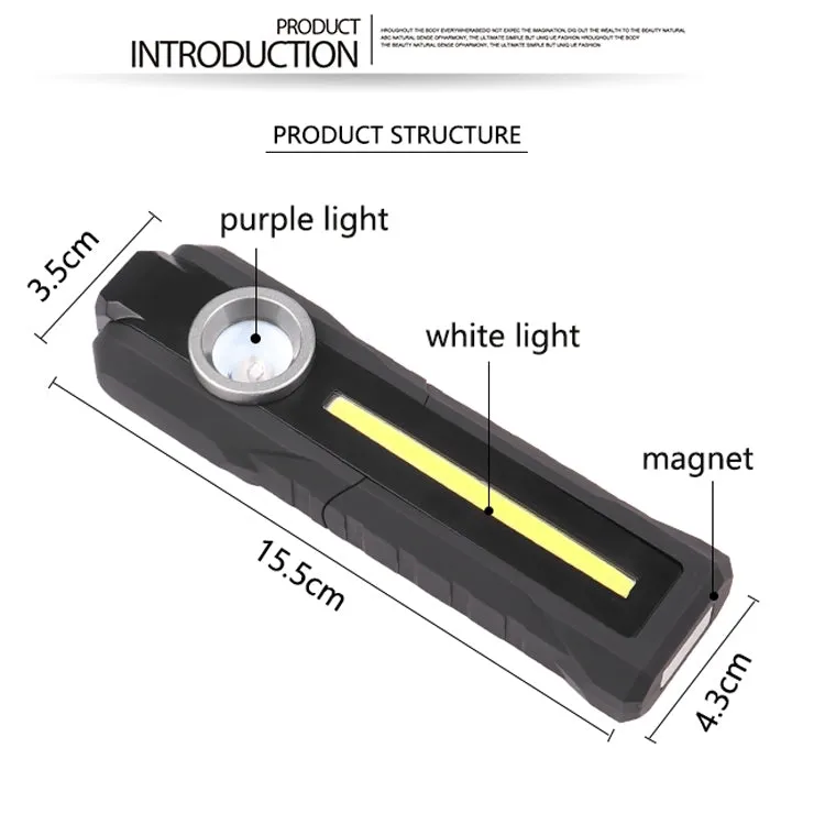 1902B Flashlight Rechargeable Lantern 4 Lighting Mode(Yellow Light)