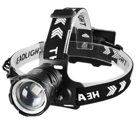 2023 New Portable Super Bright Headlamp 18650 Rechargeable LED Head Flashlight Outdoor Waterproof Zoom Camping Fishing Lantern