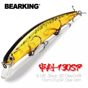 BEARKING 13cm 21g SP depth1.8m Top fishing lures Wobbler hard bait quality professional minnow