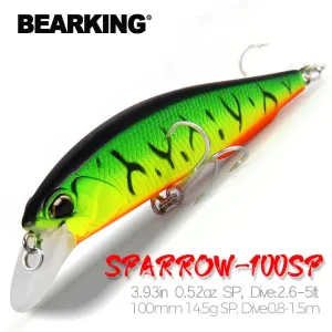 Bearking Retail fishing tackle   A  fishing lures hard bait 5color for choose 100mm 14.5g  minnow,quality professional minnow