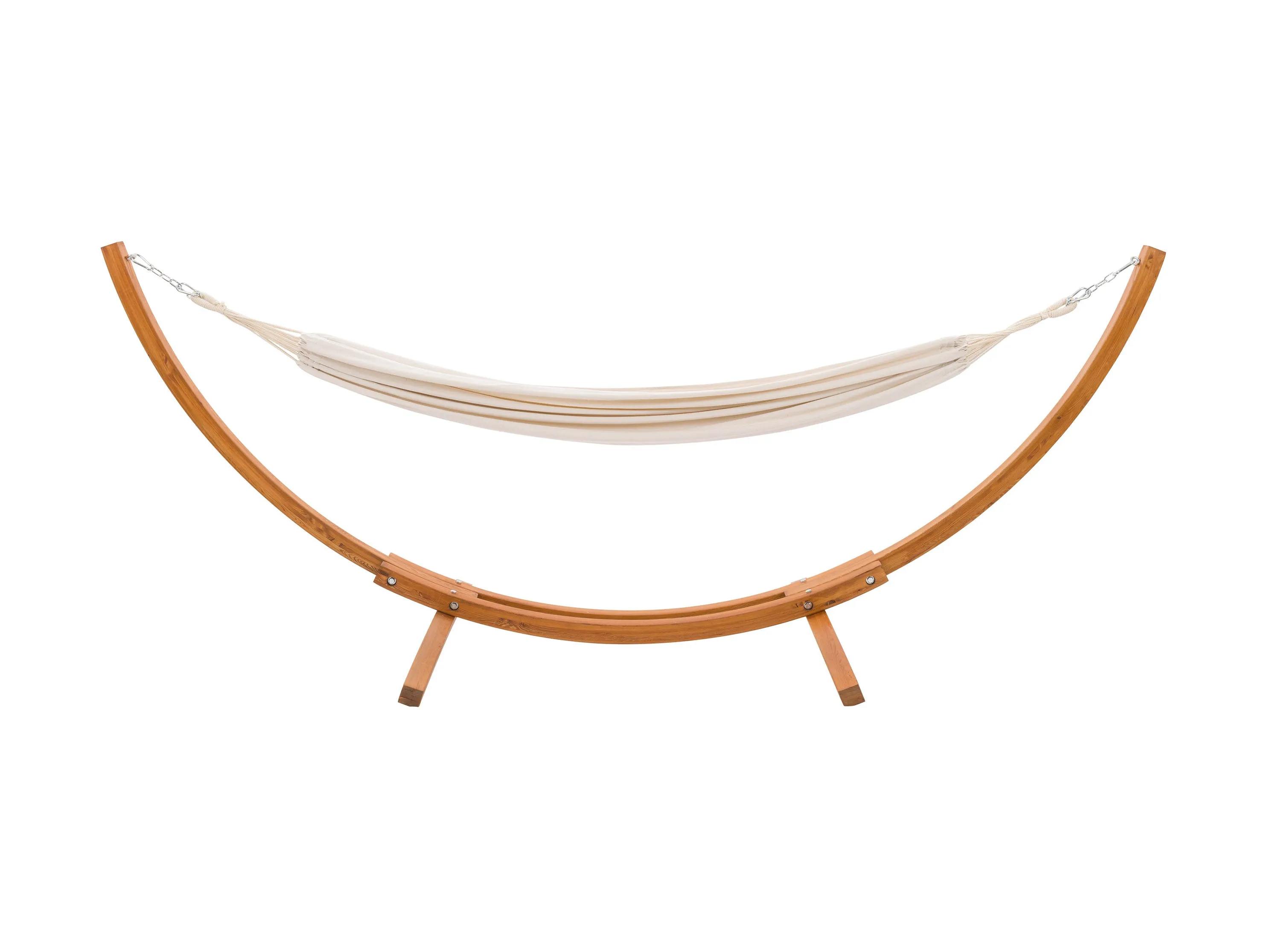 Beige Hammock with Wood Stand