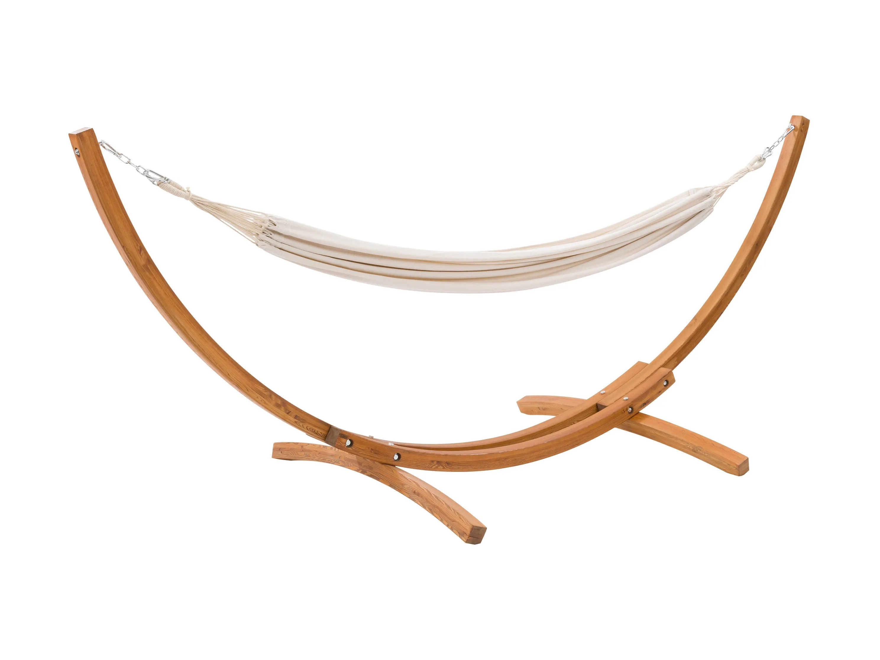 Beige Hammock with Wood Stand