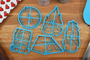 Camping Gear Cookie Cutters - Campfire, Camping Backpack, Camping Lantern, Camping Tent, Compass