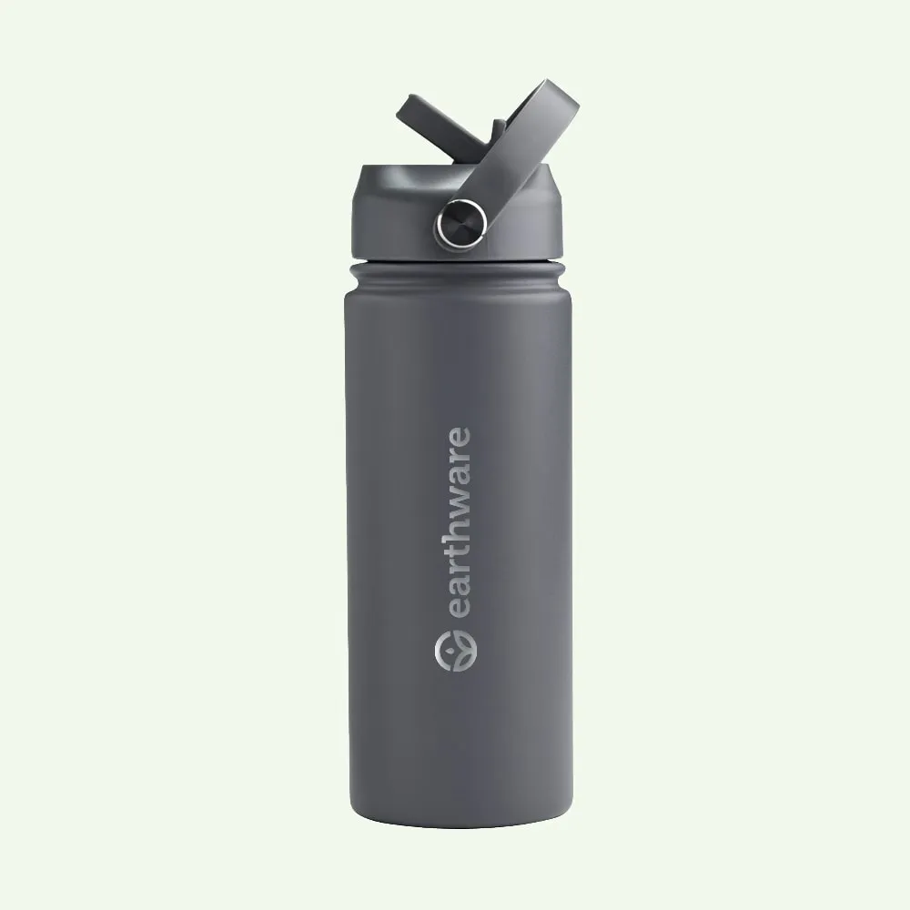 Earthware Earth Bottle Premium Insulated Water Bottle with 2 x Caps (550ml)