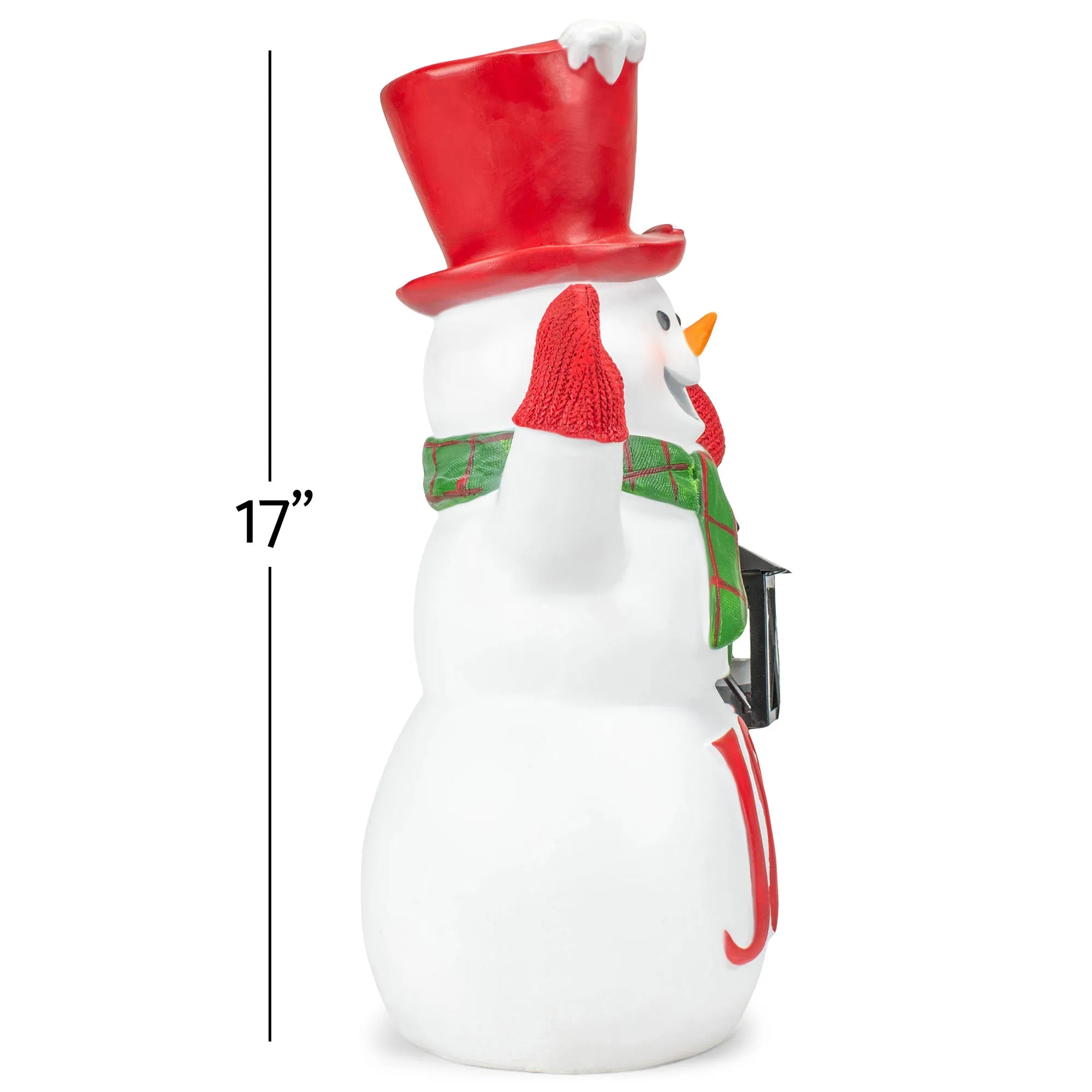 Elanze Designs Joy Snowman 17 inch Resin LED Christmas Door Greeter Figurine