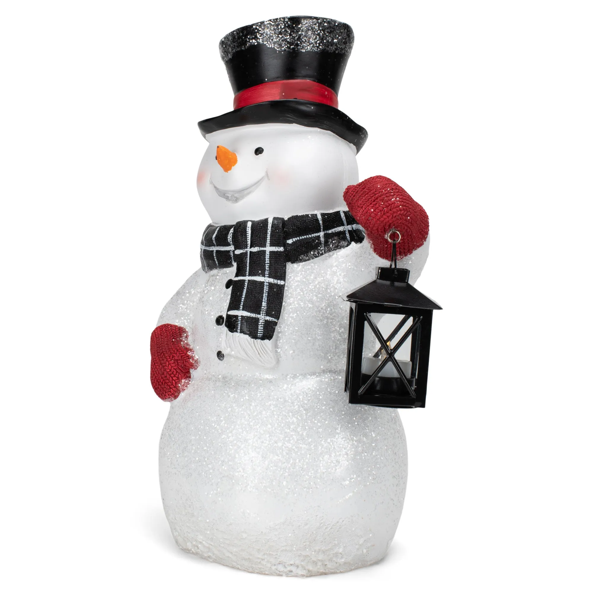 Elanze Designs Top Hat Snowman 17 inch Resin LED Christmas Door Greeter Figurine