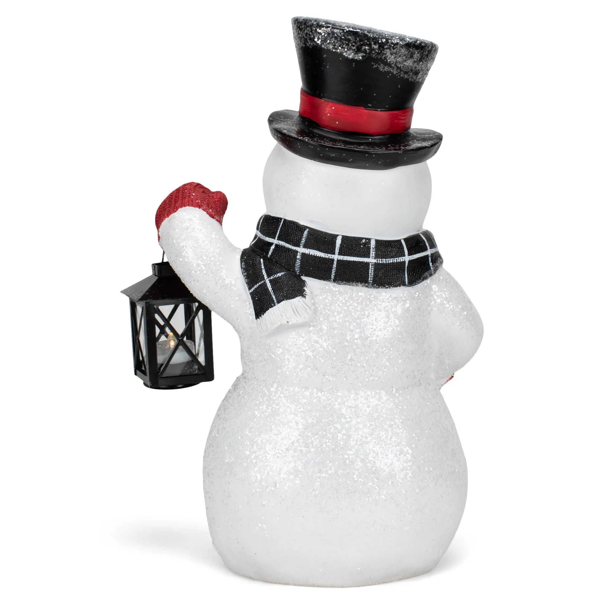 Elanze Designs Top Hat Snowman 17 inch Resin LED Christmas Door Greeter Figurine