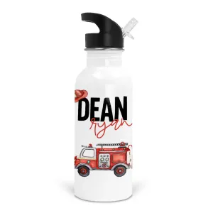 Firetruck Personalized Kids Water Bottle