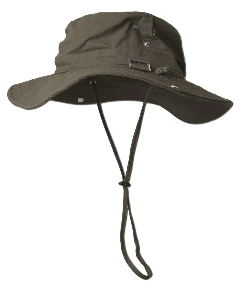 Fishing Draw String Boonie Hat With Top Side Buckle for ID