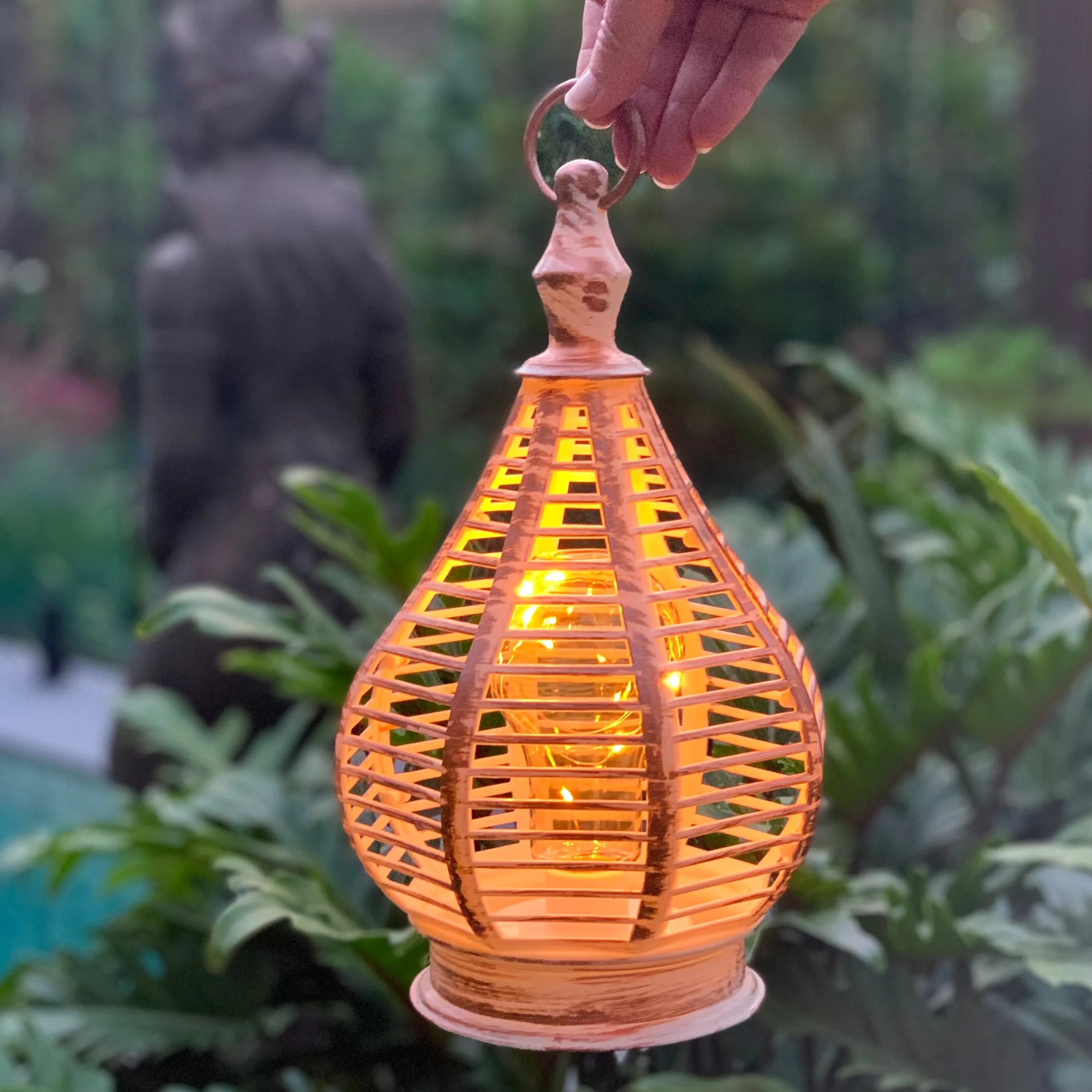 Genie bottle shaped LED Lantern with fairy lights (16.5 x 28.5cm)