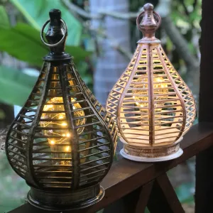 Genie bottle shaped LED Lantern with fairy lights (16.5 x 28.5cm)