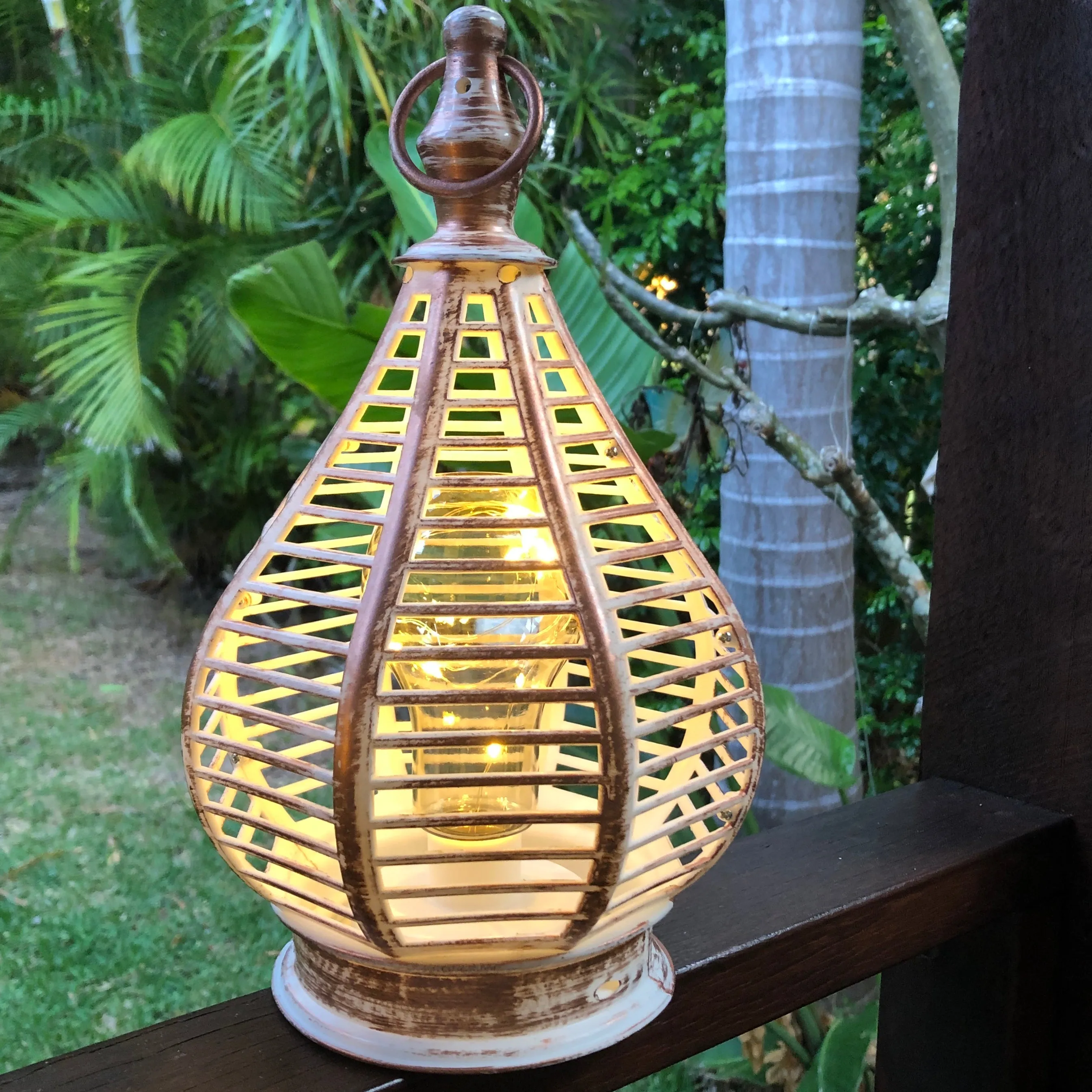 Genie bottle shaped LED Lantern with fairy lights (16.5 x 28.5cm)