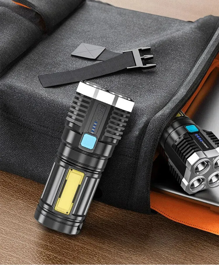 High Powered Handheld LED USB Rechargeable Flashlight.