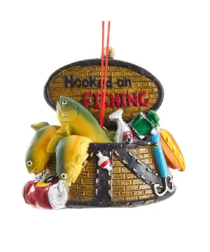 Hooked on Fishing Resin Basket Ornament