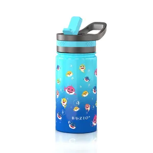 Insulated Water Bottle with Straw Lid For Kids | Shark | 14oz