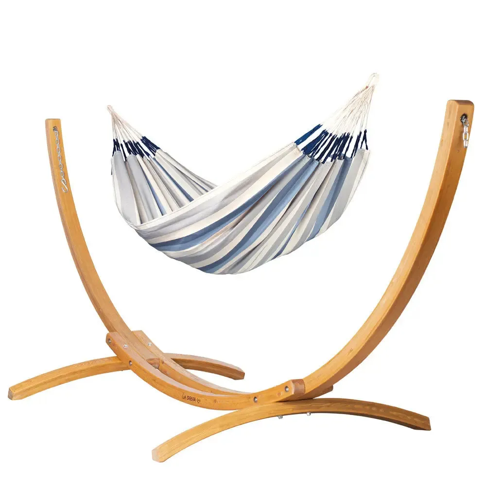 LA SIESTA Brisa Kingsize Classic Swing Hammock with Wooden Stand (W 180 cm)