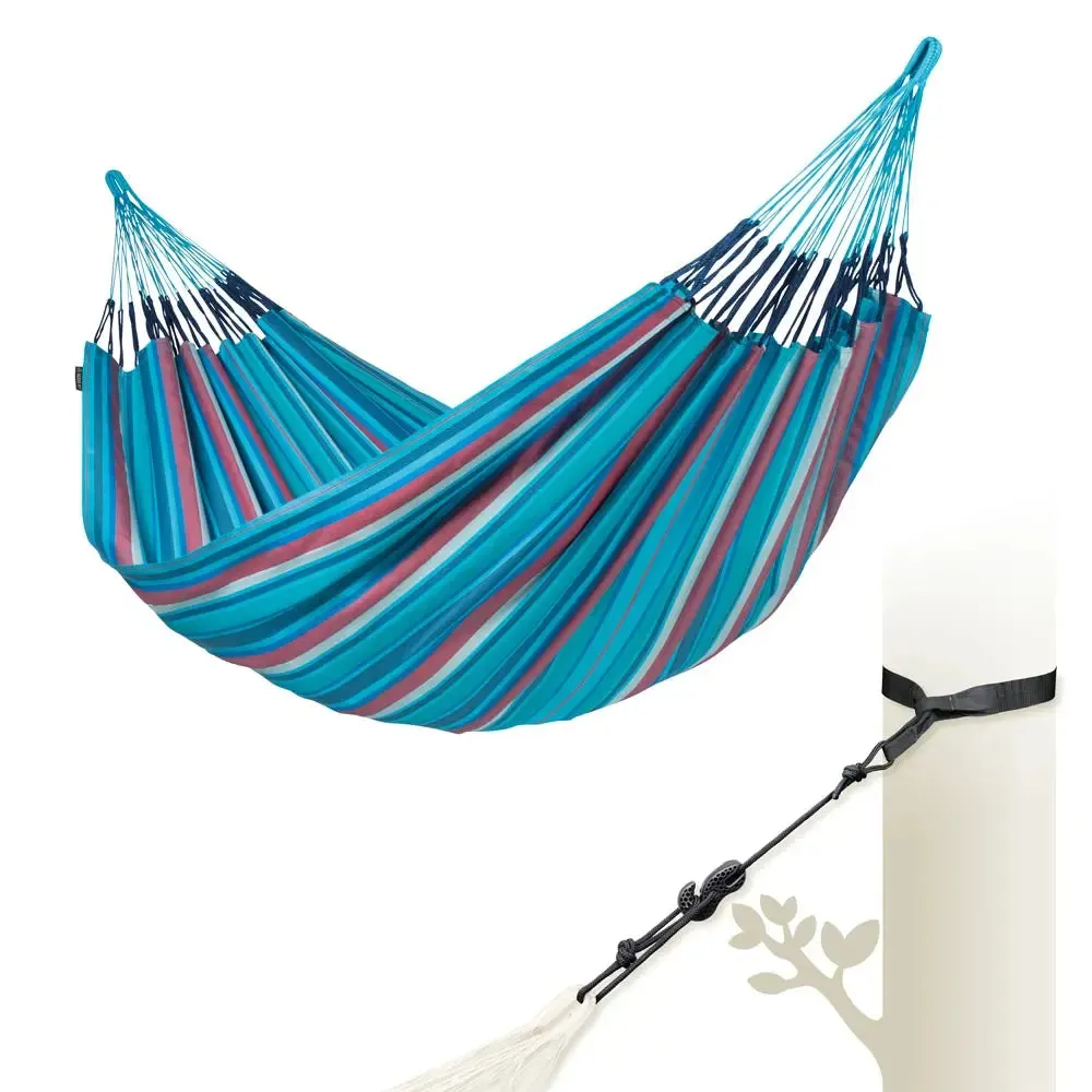 LA SIESTA Brisa Kingsize Classic Swing Hammock with Wooden Stand (W 180 cm)