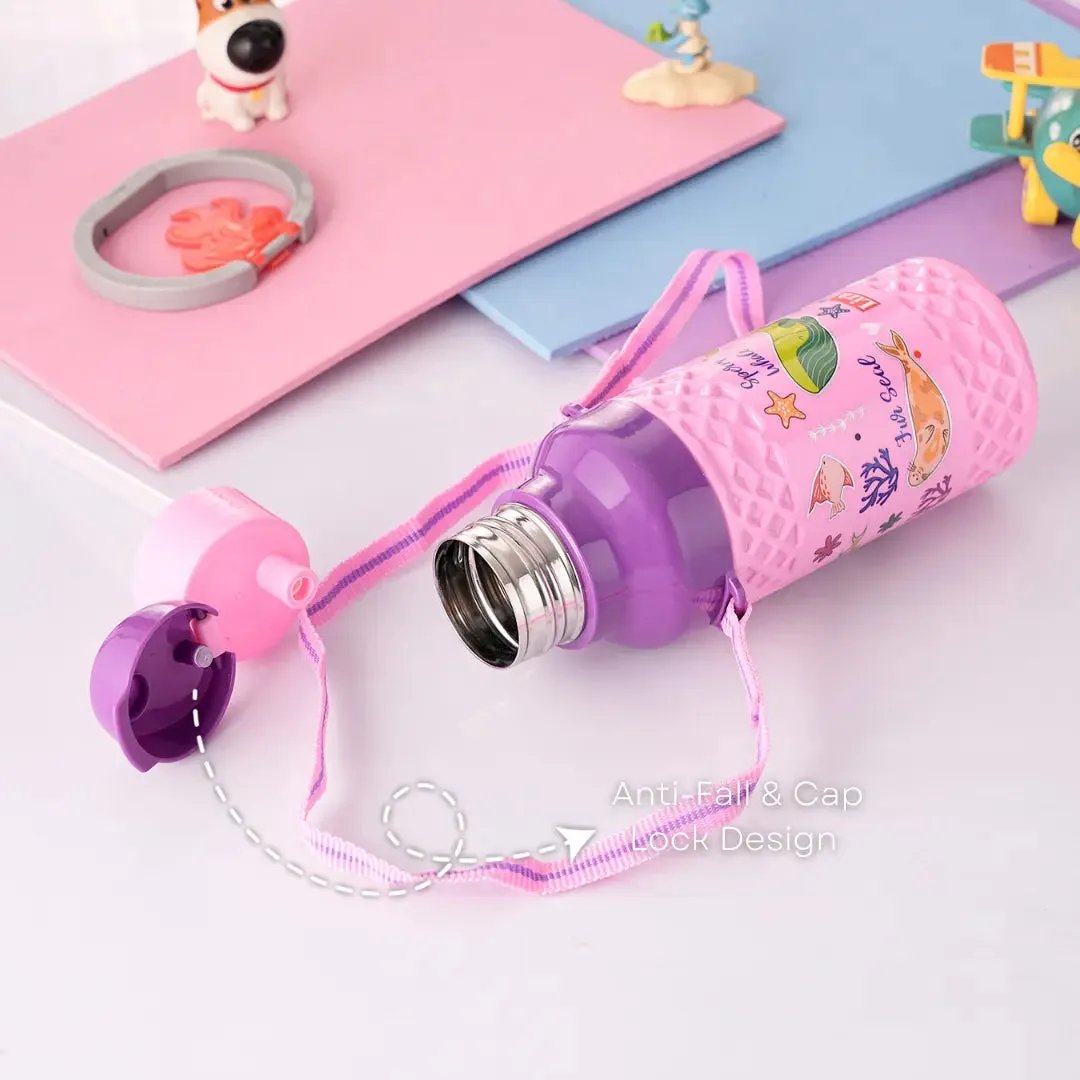 Liza Baby Boss Pink Steel Insulated Water Bottle 480ml - Leakproof & Insulated Bottle For School