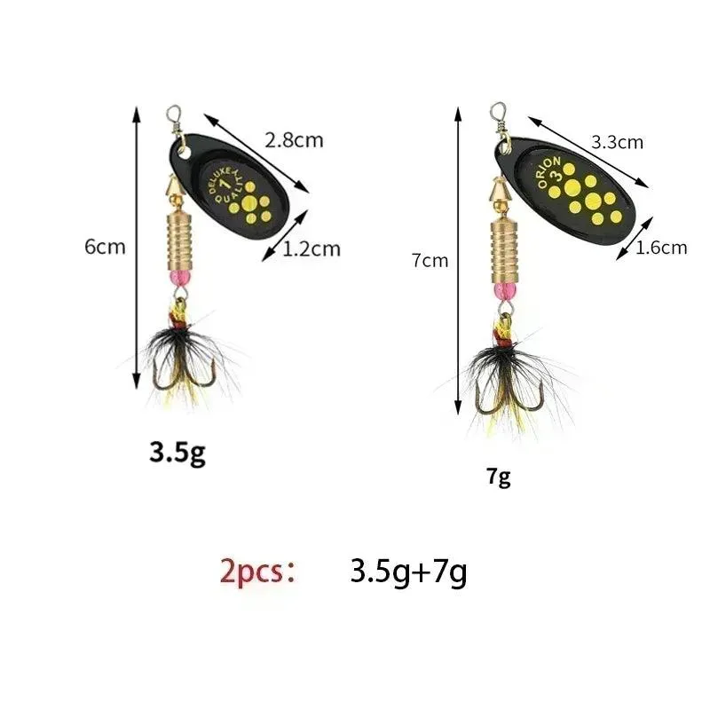 Luzhazer Rotating Spinnerbait With Feather Hooks 3.5g/4.5g/7g/9g/12g