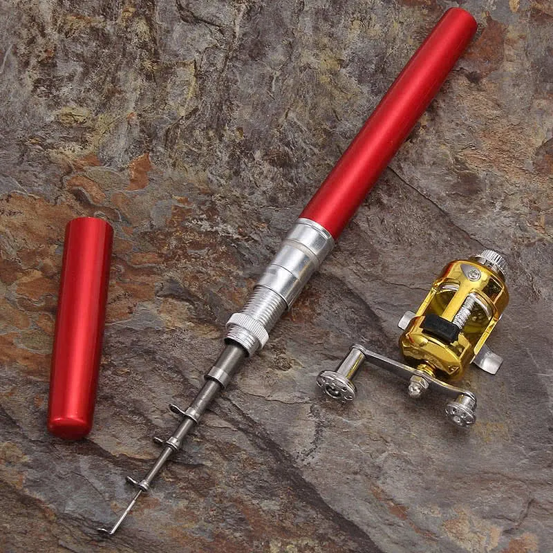 Mini Portable Pocket Pen Fishing Rod and Reel Stealth Angel Survival