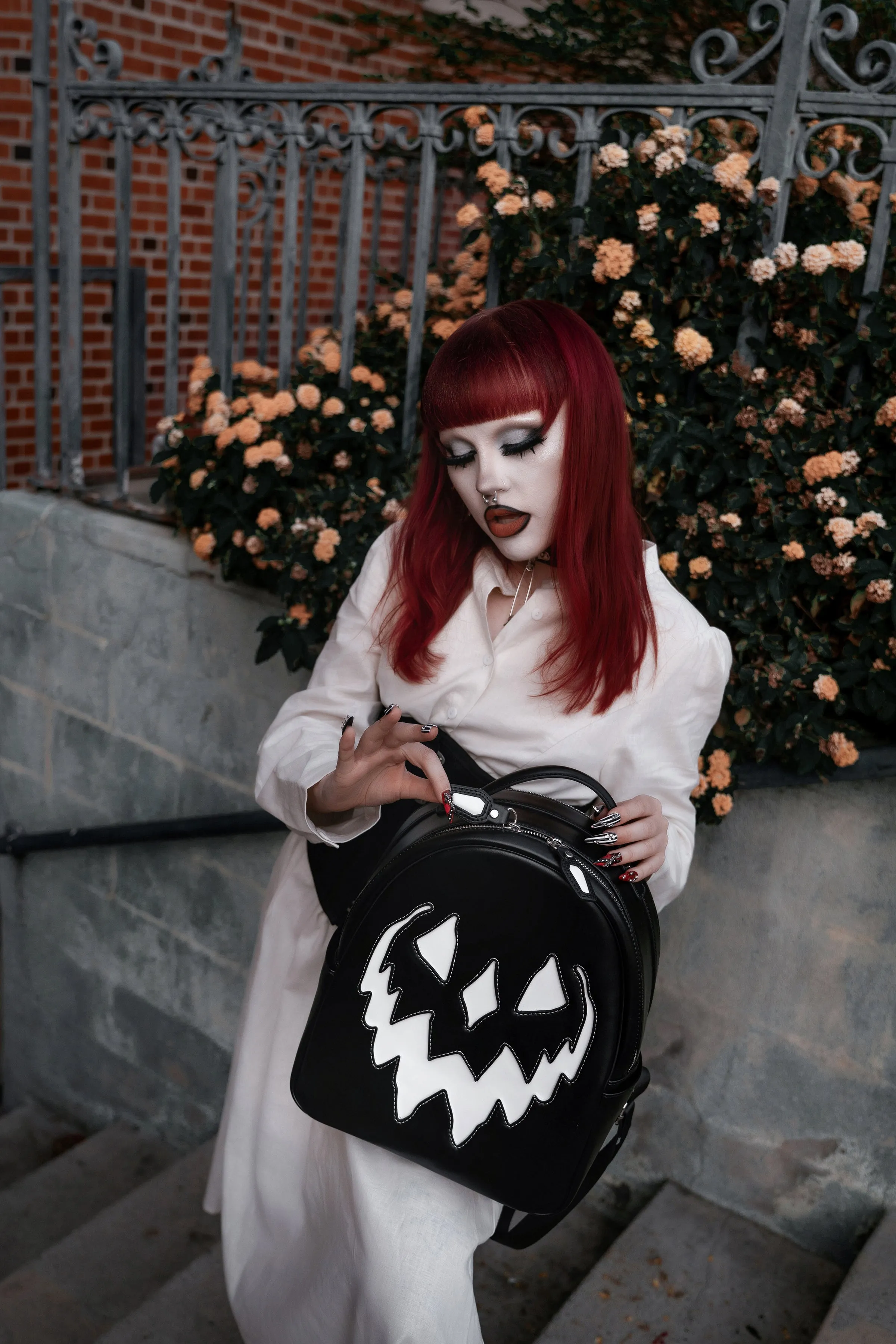 Monochrome Haunted Hallows Backpack