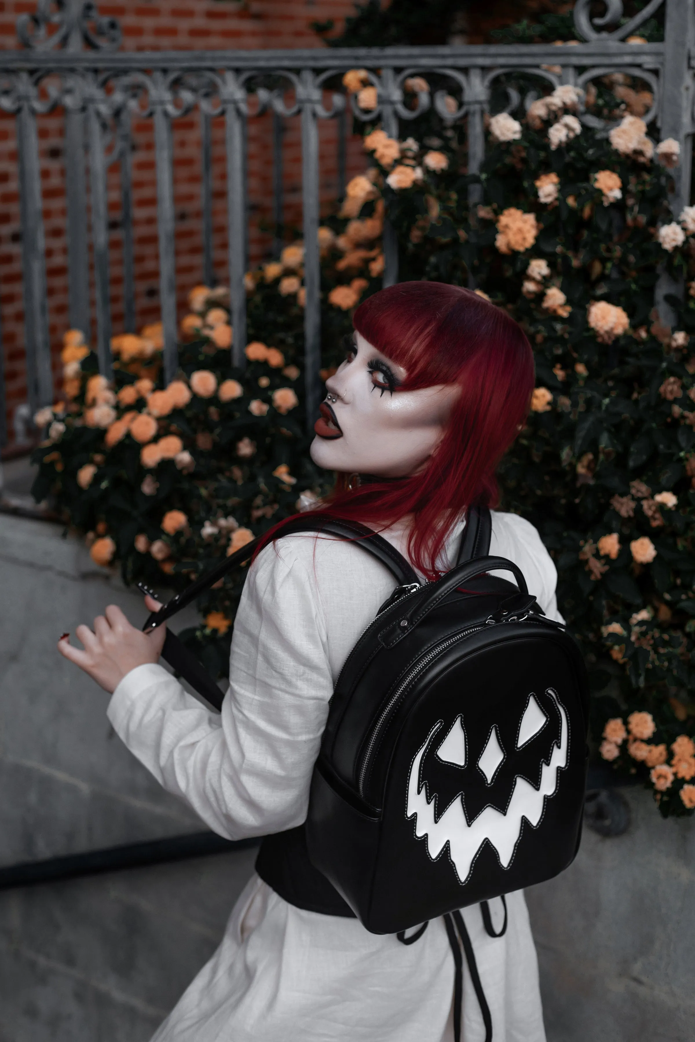 Monochrome Haunted Hallows Backpack