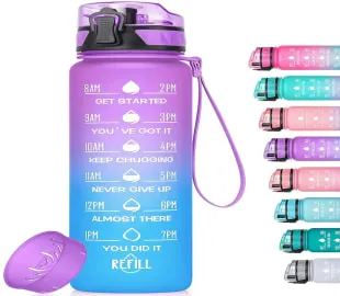 Motivational Water Bottle with Time Marker, 32 Oz BPA Free Water Bottles(pack of 3)