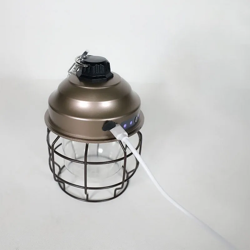 Outdoor Vintage Portable USB Charging Camping Light 10x14cm