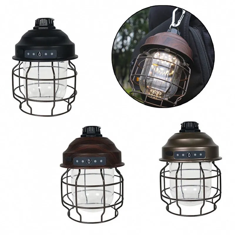 Outdoor Vintage Portable USB Charging Camping Light 10x14cm