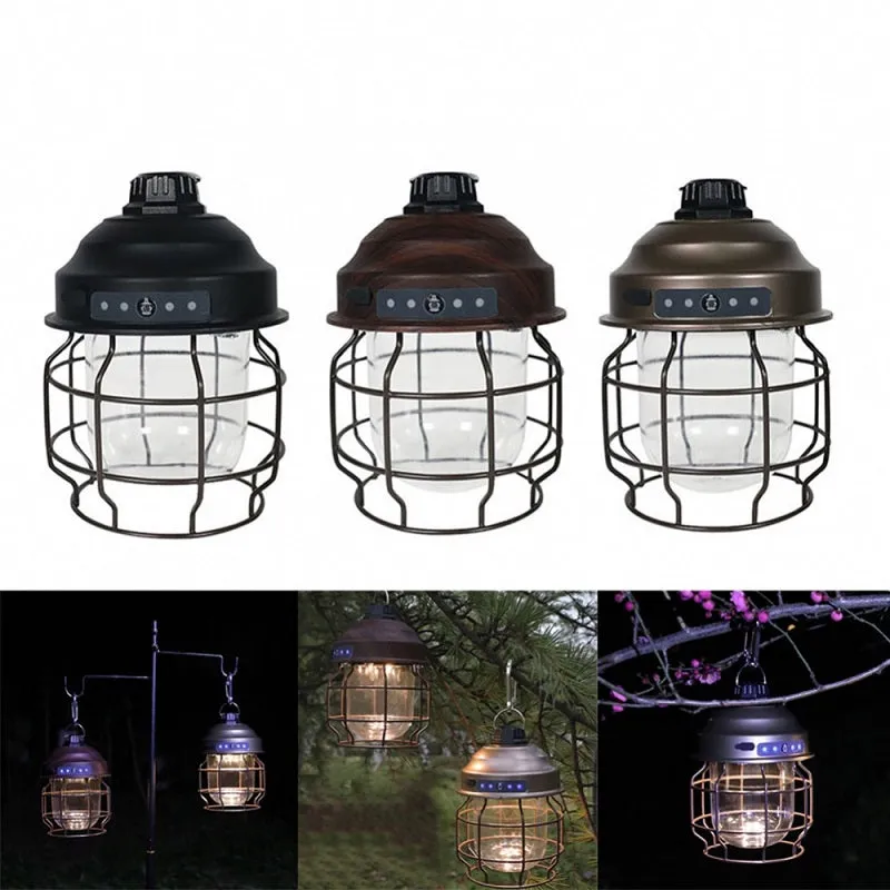 Outdoor Vintage Portable USB Charging Camping Light 10x14cm