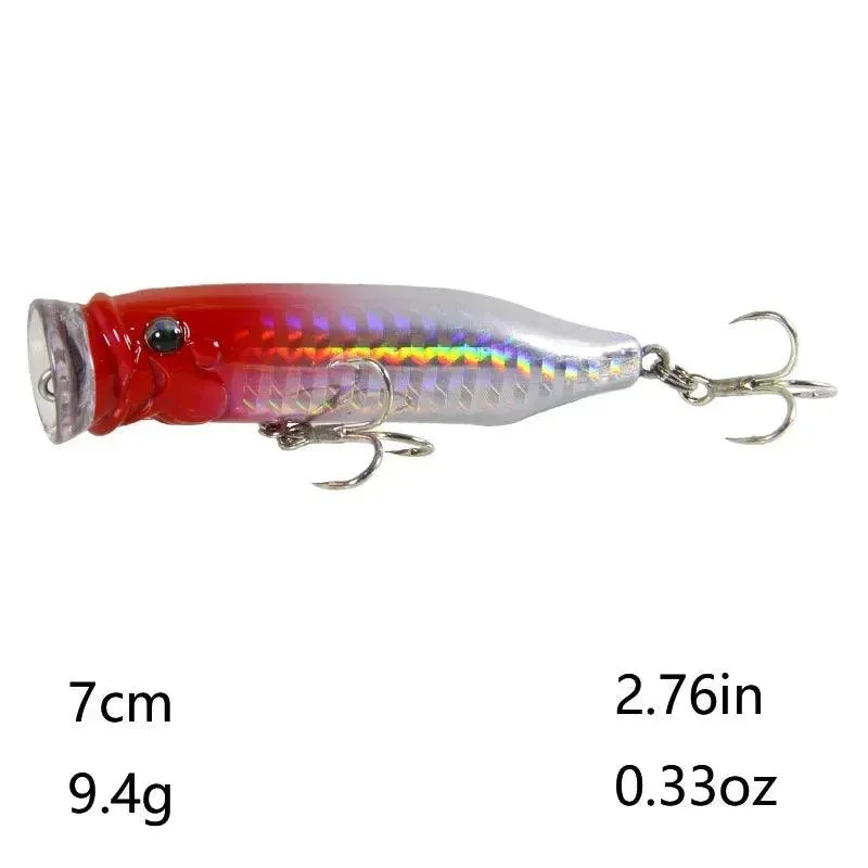 Popper Fishing Lure: Topwater Action for Freshwater and Saltwater Fish (Single Lure)