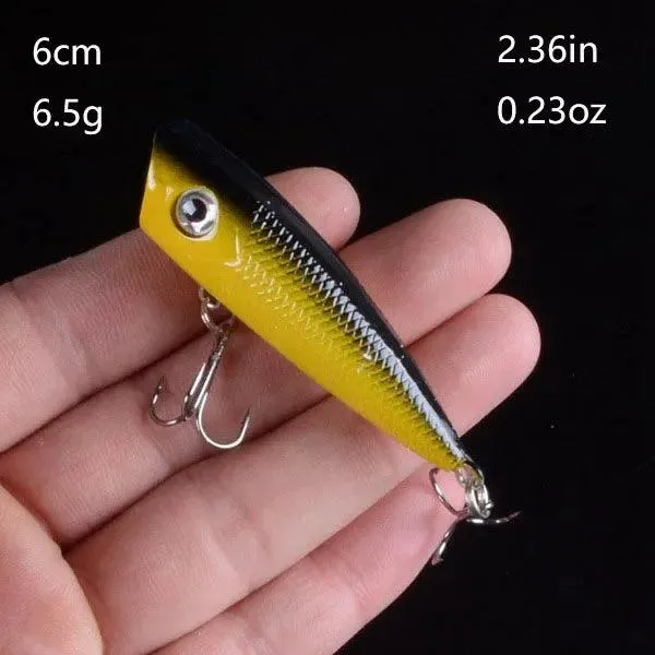 Popper Fishing Lure: Topwater Action for Freshwater and Saltwater Fish (Single Lure)