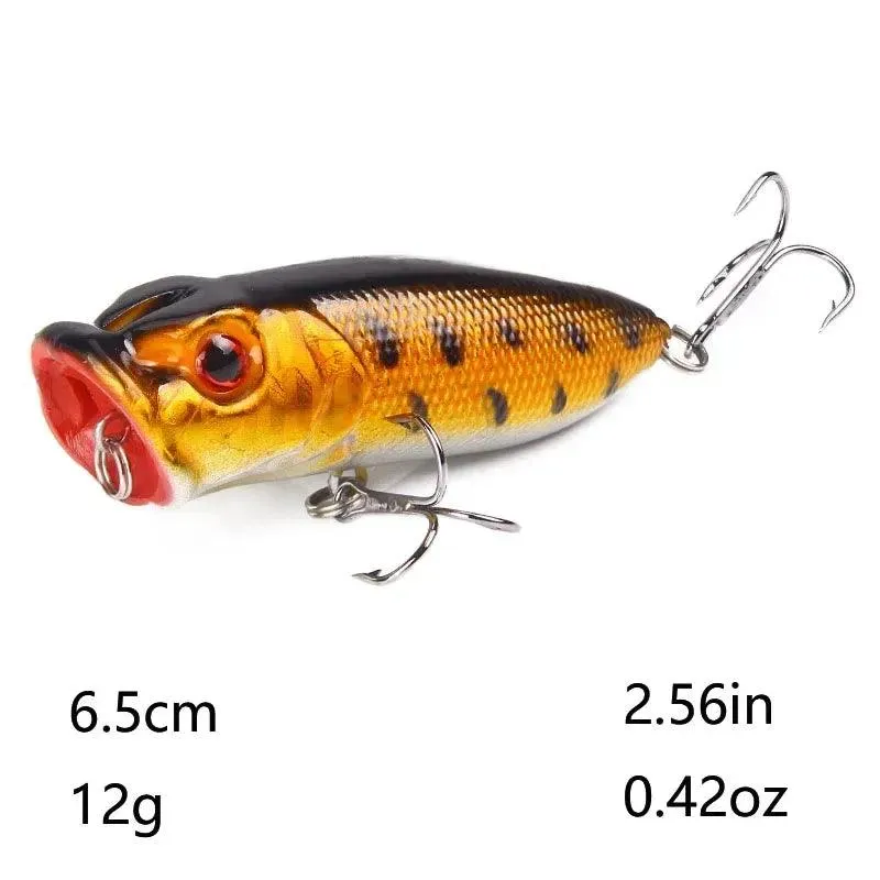 Popper Fishing Lure: Topwater Action for Freshwater and Saltwater Fish (Single Lure)