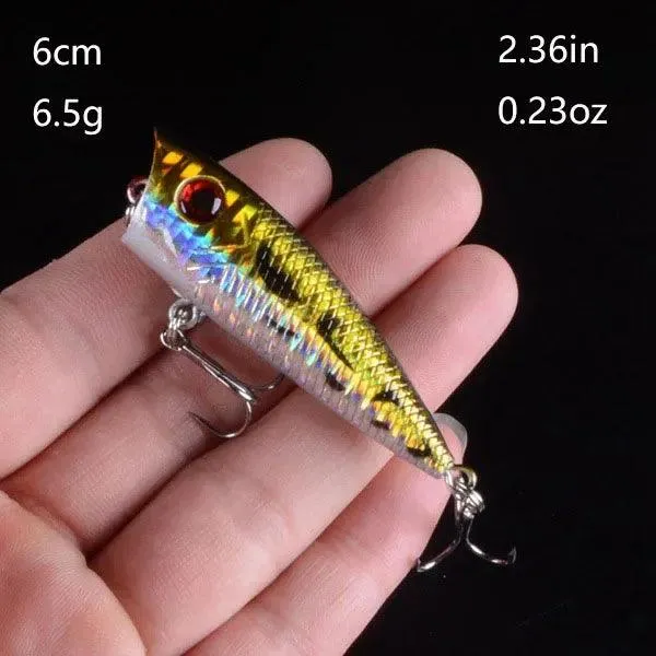 Popper Fishing Lure: Topwater Action for Freshwater and Saltwater Fish (Single Lure)