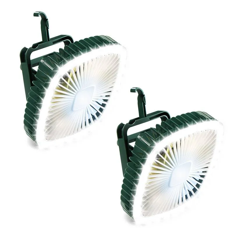 Portable Fan With LED Camping Lantern