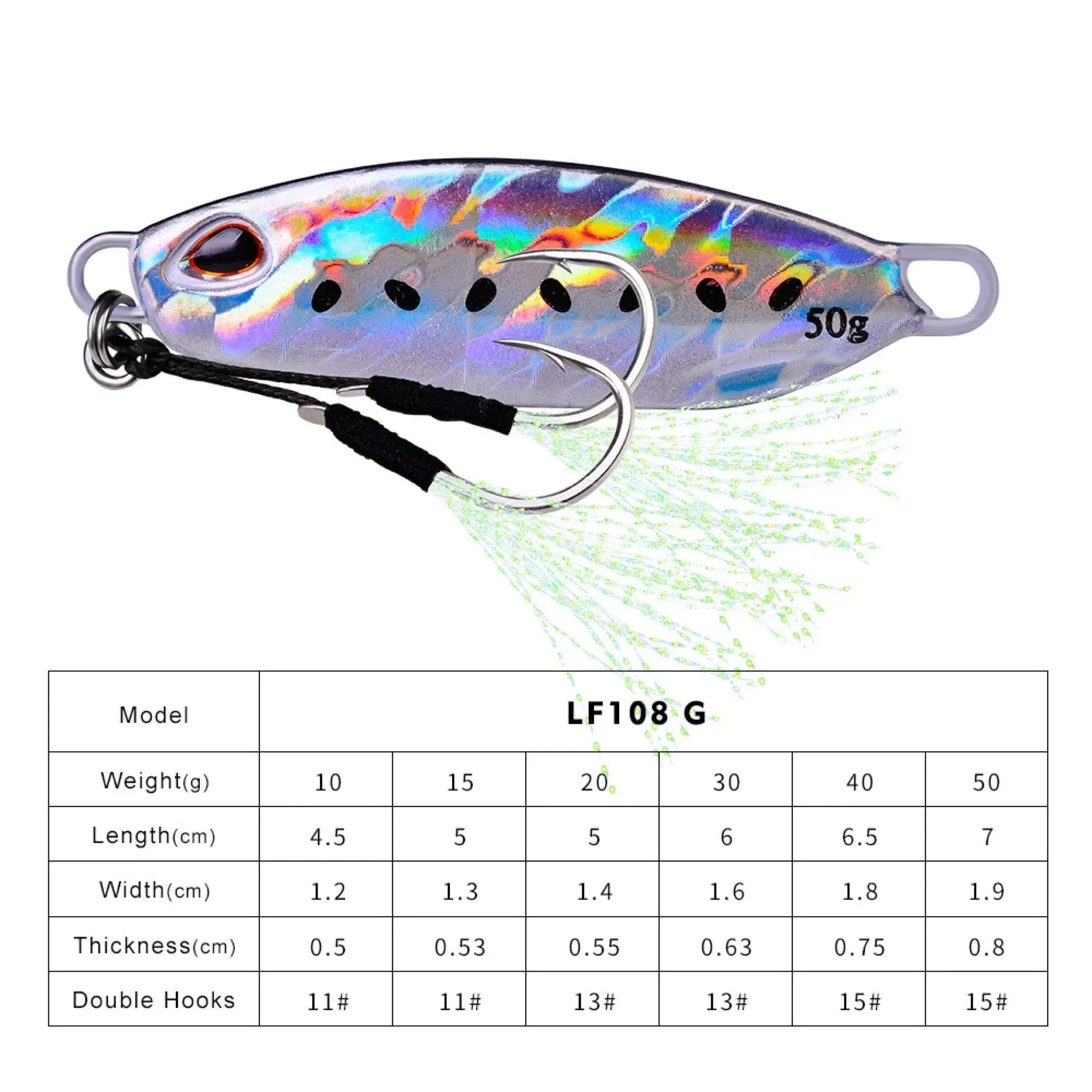 PRO BEROS Big Jig Fishing Lures (10-50g): Heavy Duty for Saltwater & Bass