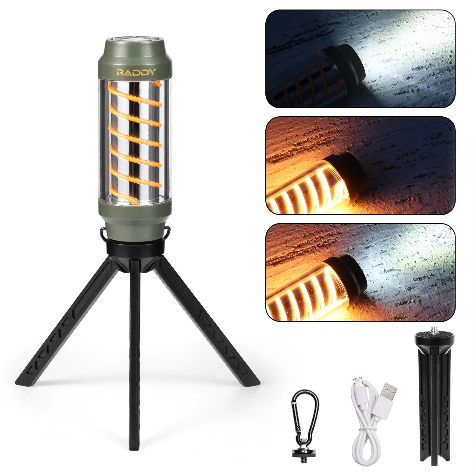 Raddy CL-1 Camping Lantern |  Portable Rechargeable Flashlight | 7 Light Modes | IPX6 Waterproof