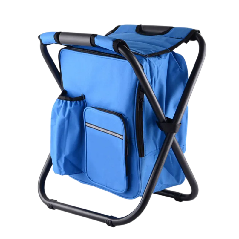 SAKER® Folding Camping Stool Backpack Insulated Cooler Bag