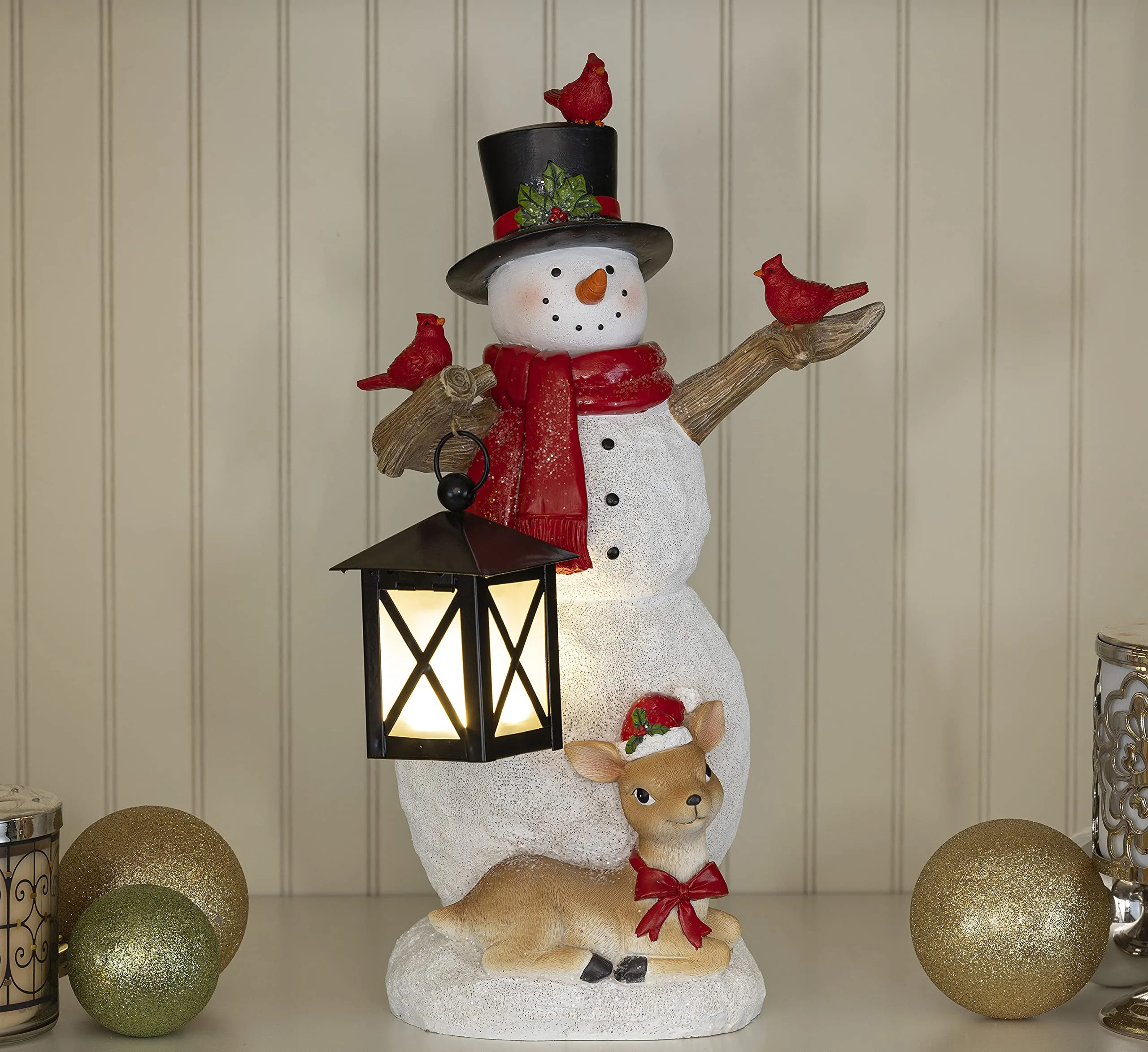 Vp Home Christmas Snowman And Friends With Led Lantern