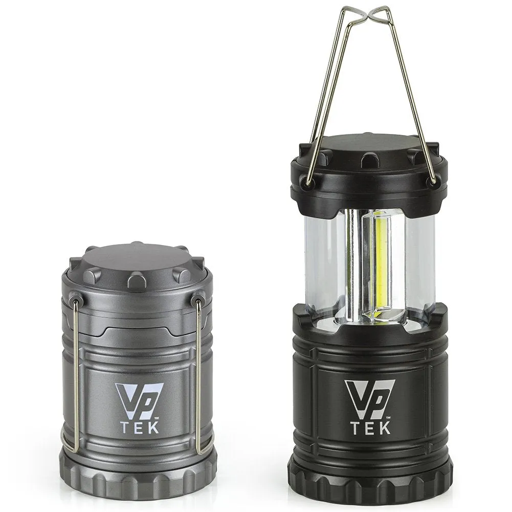 VP TEK Collapsible LED Lantern with Ultra Bright 300 Lumens COB Technology (2 Pack) (Black