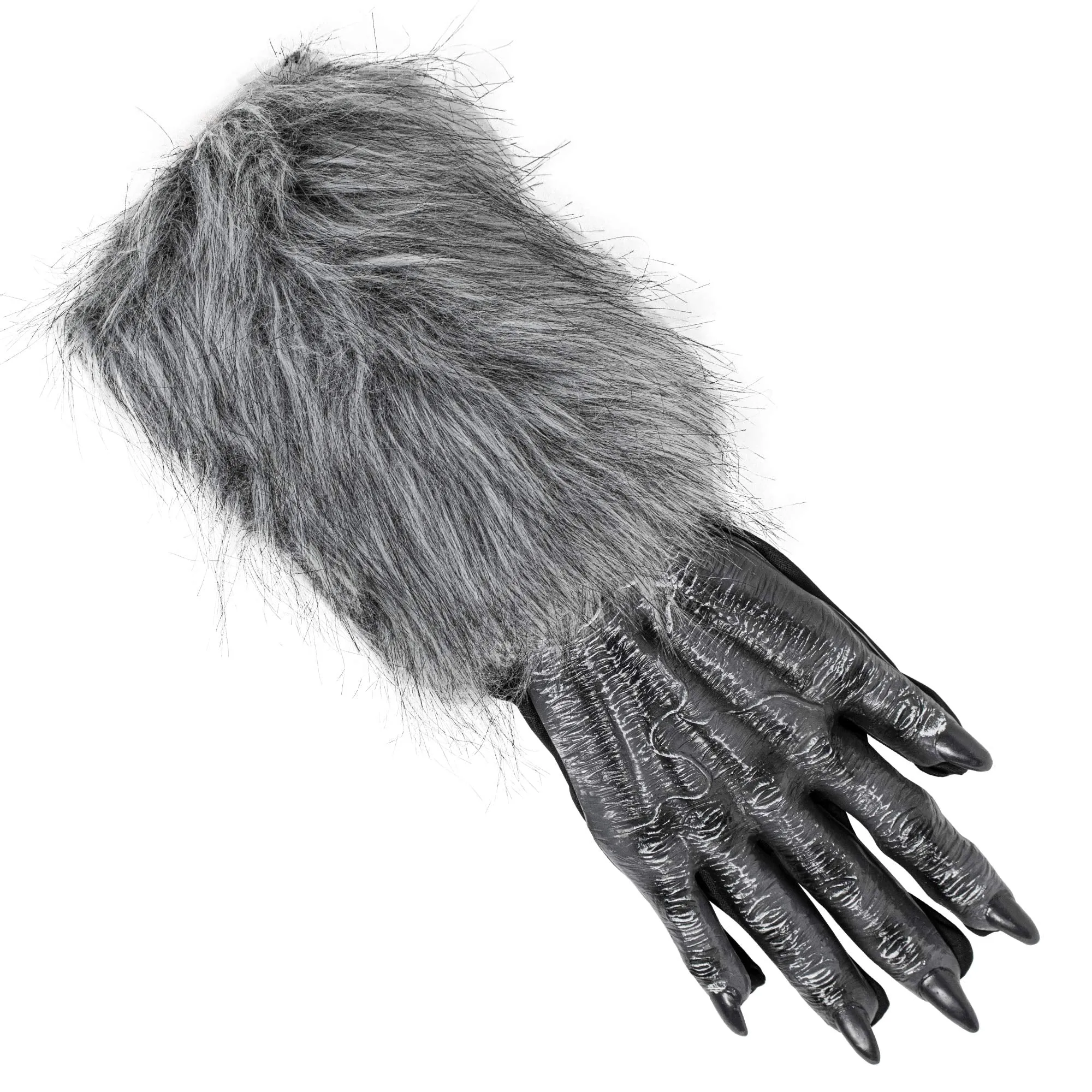 Werewolf Hand Costume Gloves - Grey Hairy Wolf Claw Hands Paws Monster Costume Accessories for Kids and Adults