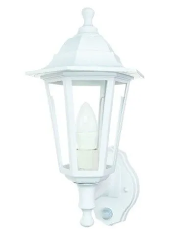 White LED Energy Saving PIR Carriage Lantern IP44 4W 230V